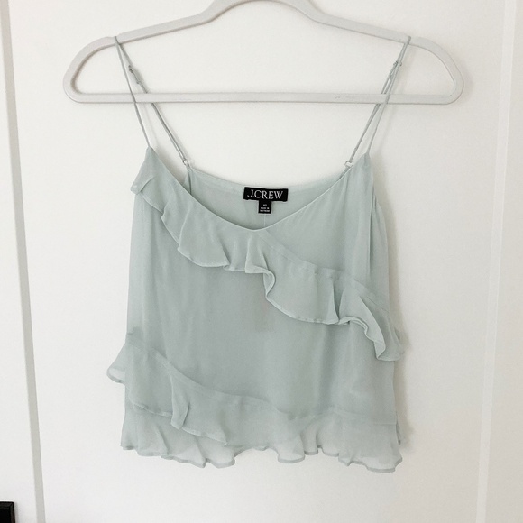 NWT J. Crew Seafood Drapey Ruffle Camisole in Chiffon - XS - Picture 2 of 5